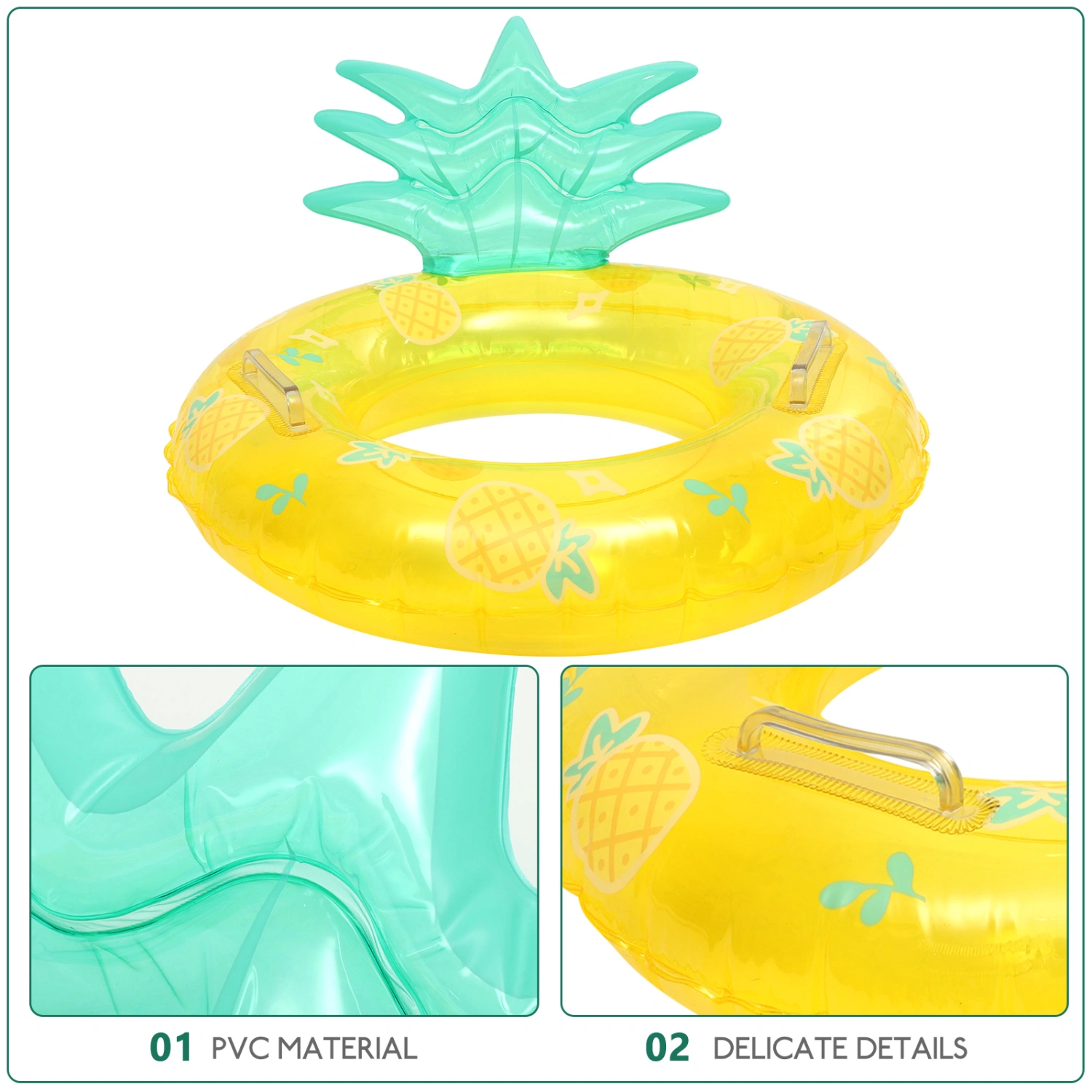 Kids Inflatable Swimming Ring Pineapple Pool Float Cute Summer Beach Party Pool Lifebuoy
