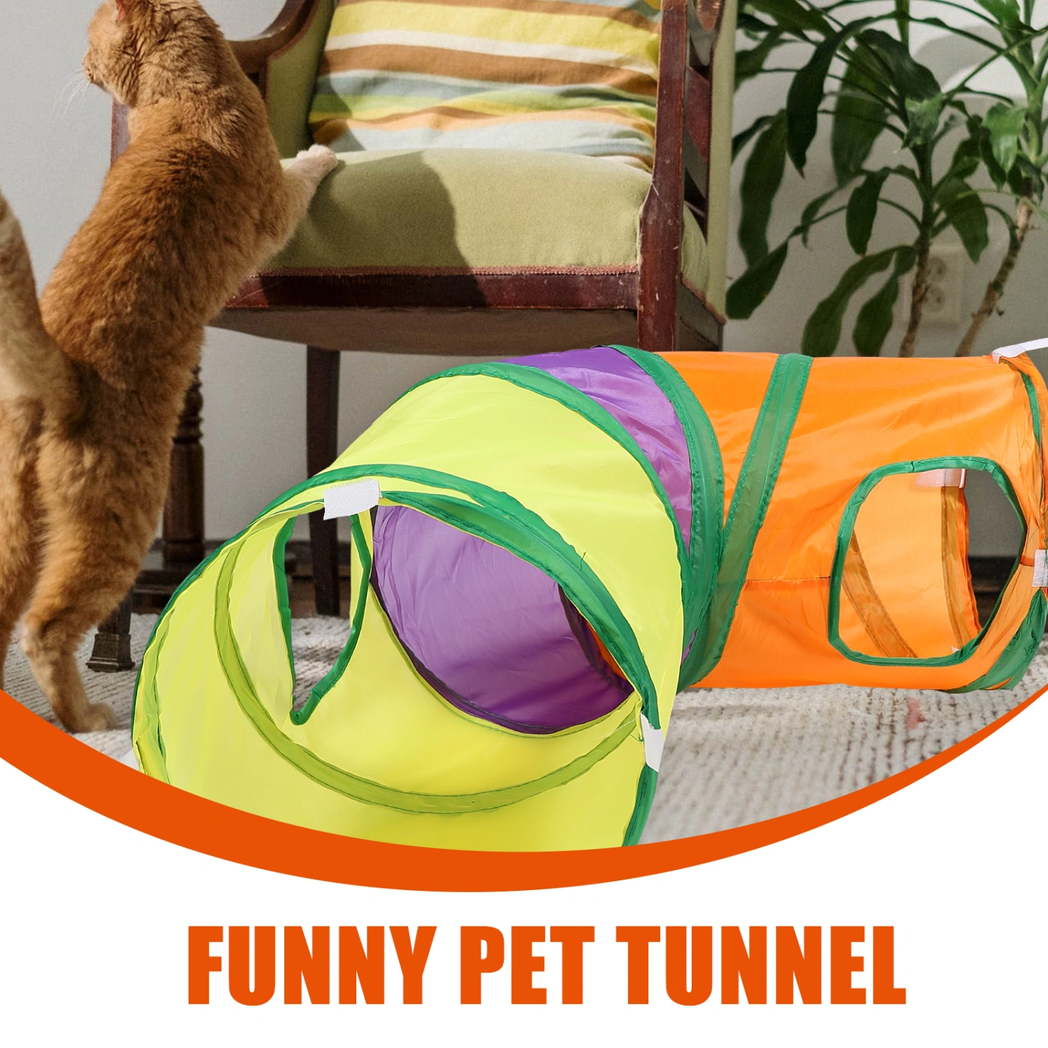 Collapsible Cat Tunnel Indoor Cat Tunnel Plaything Small Pet Tunnel Toy Pet Tube Cat Supply