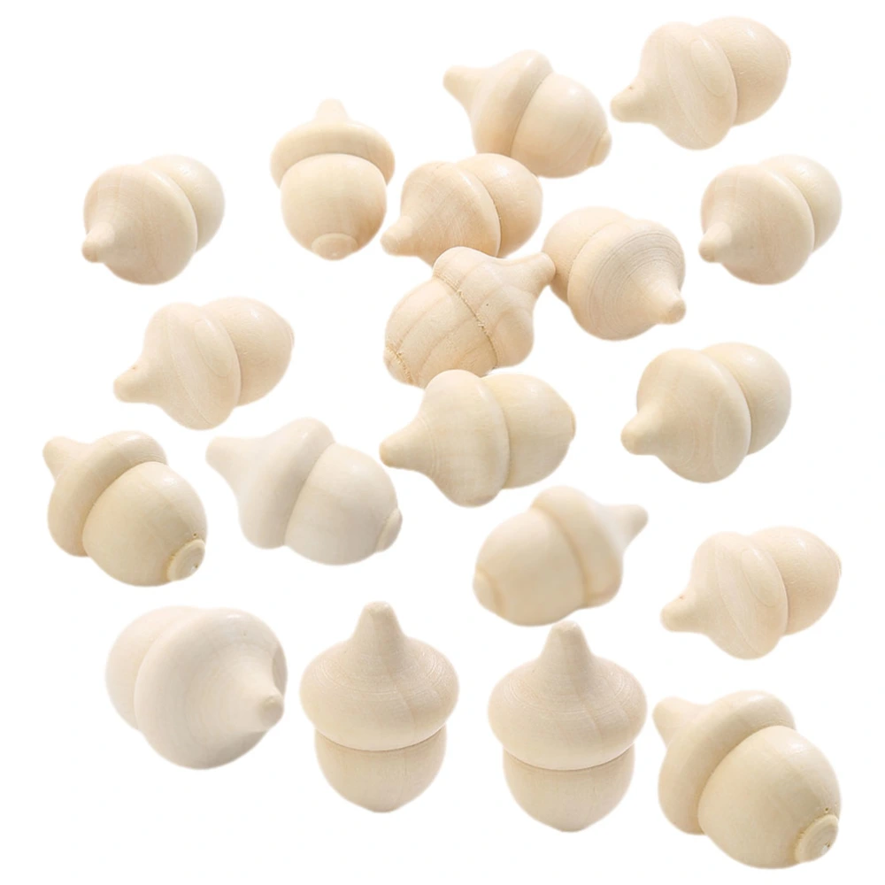 30pcs DIY Unfinished Wooden Acorn Wooden Toys DIY Wood Acorn for DIY Crafts