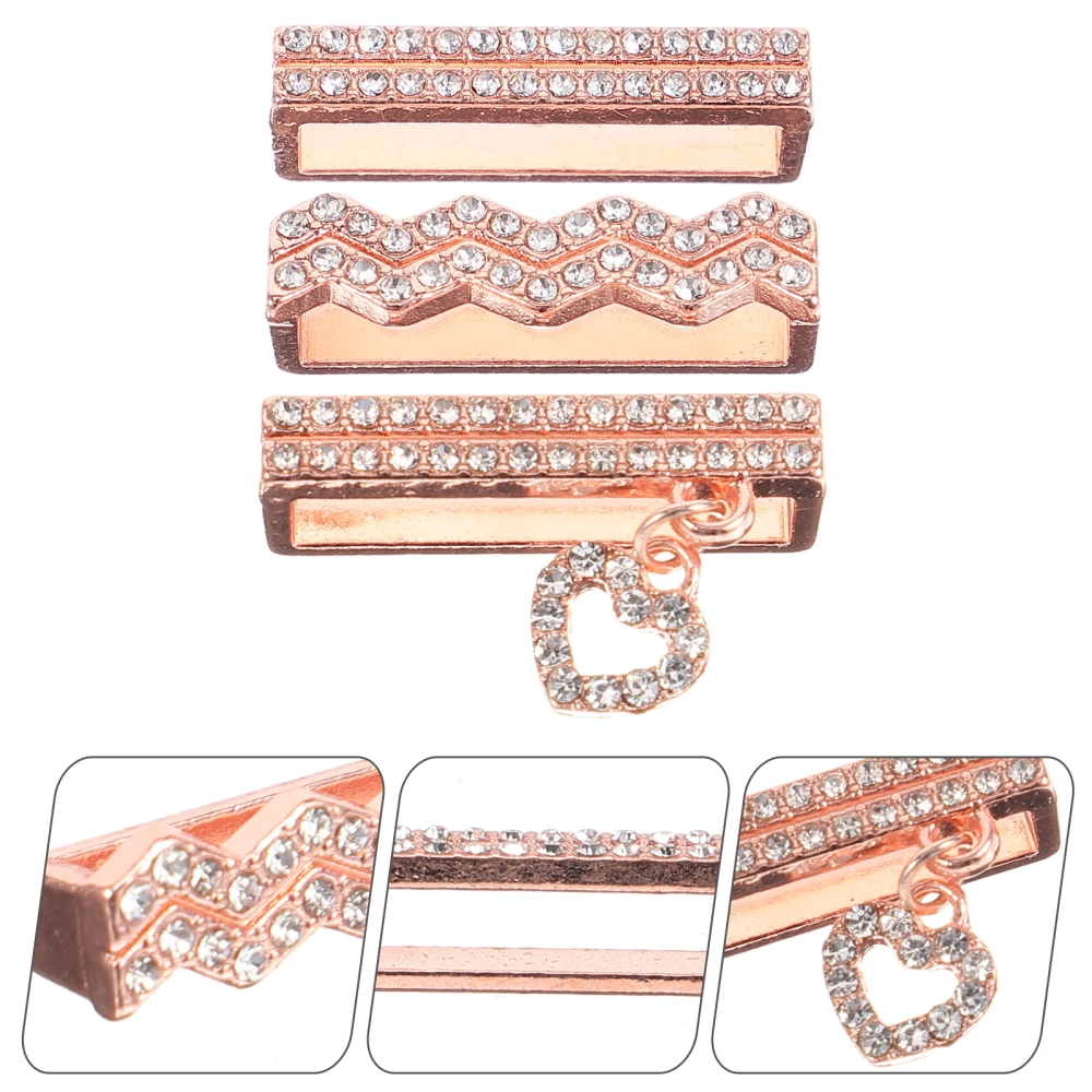 3pcs Watch Band Charms Decorative Watch Strap Ring Loops Smartwatch Rhinestone Charms