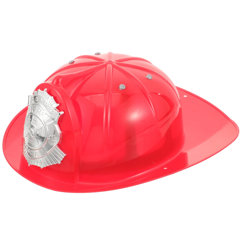 Kids Firefighter Hat Cosplay Firefighter Helmet Fireman Costume Accessory Plastic Firefighter Hat