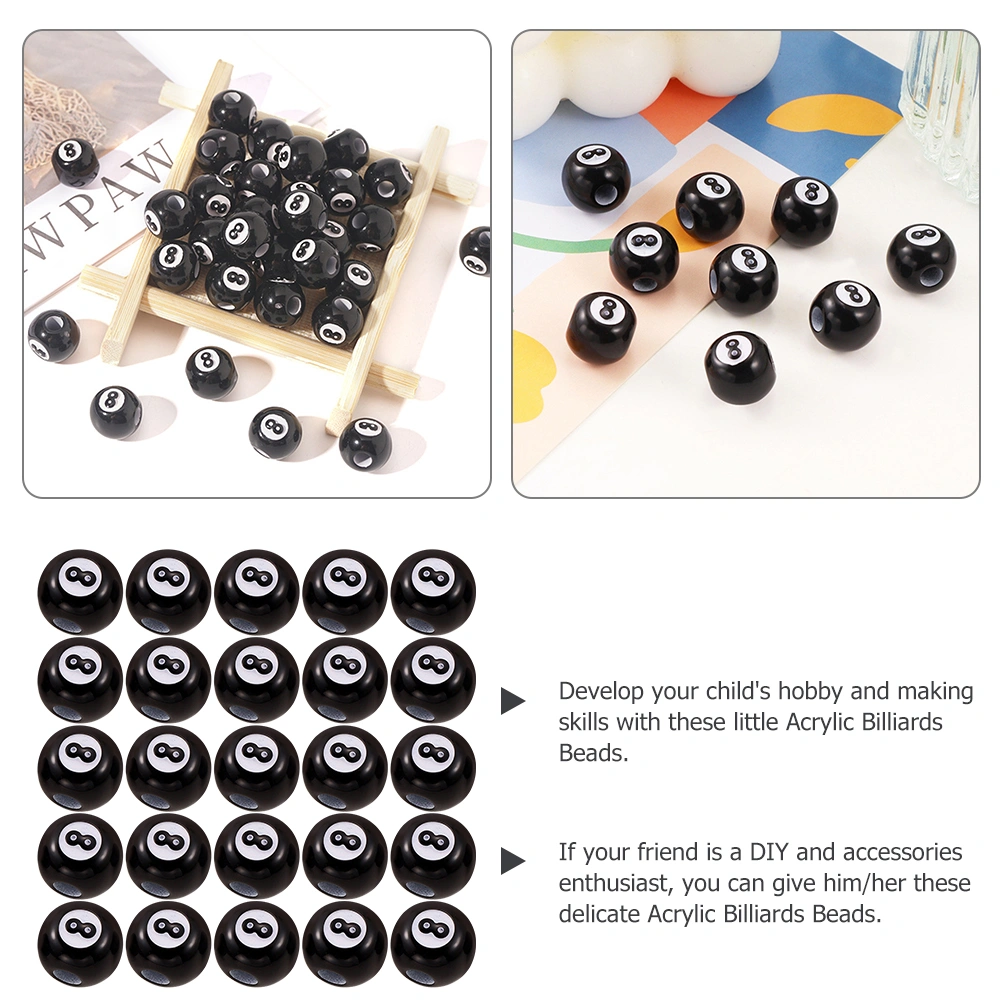 50pcs Acrylic Billiards Beads Loose Beads Tiny Beads Spacer Beads Diy Jewelry Making Beads