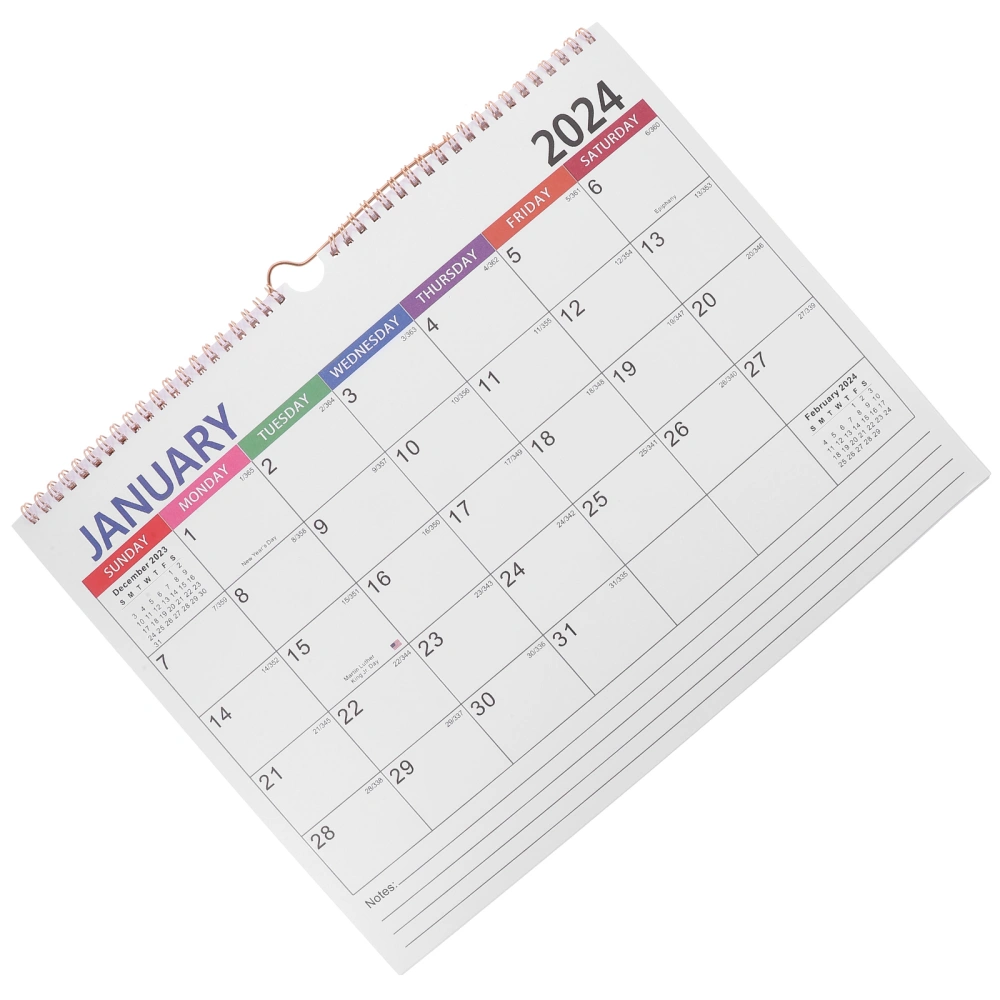 Wall Calendar English Calendar Monthly Calendar Wall Hanging Calendar for Daily Use