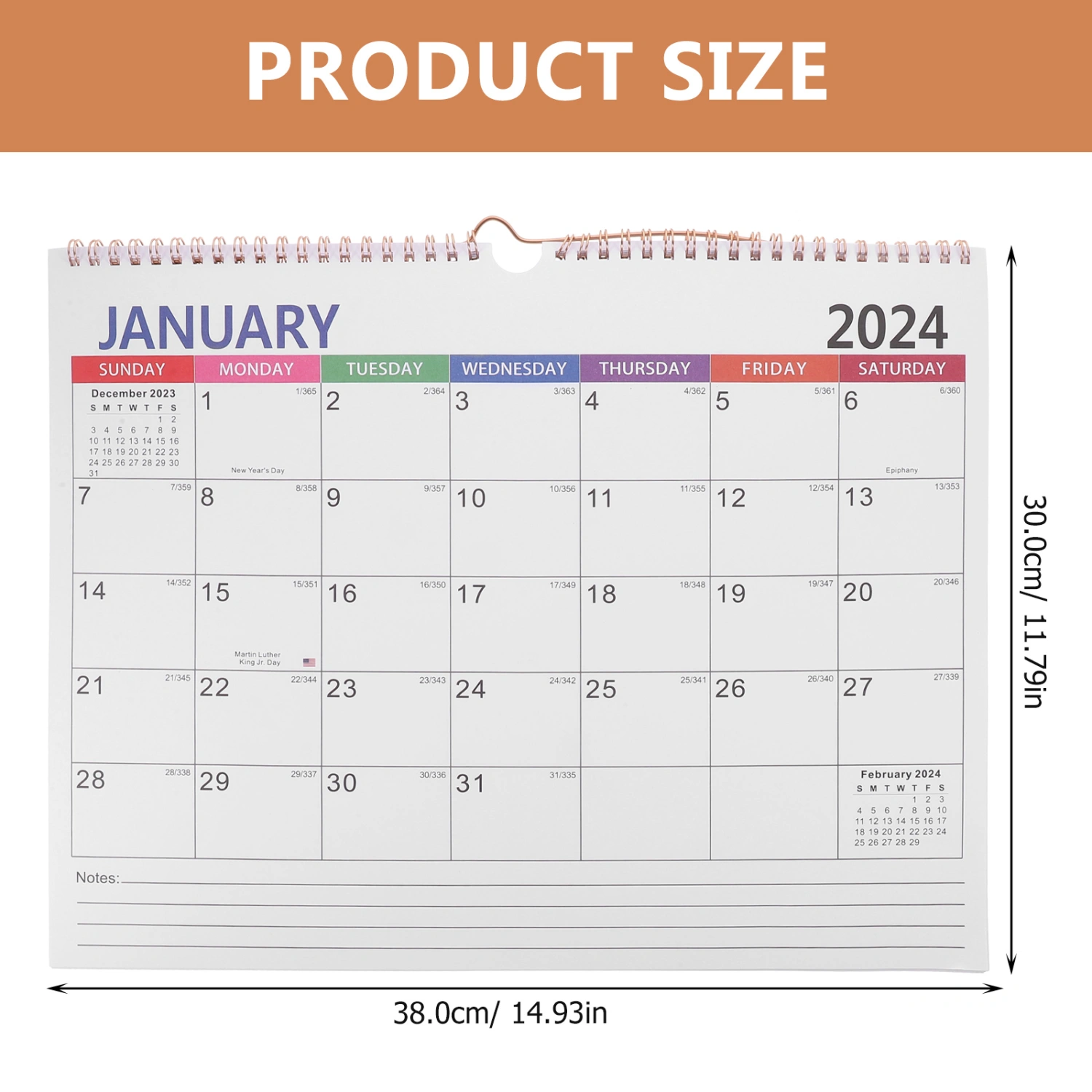 Wall Calendar English Calendar Monthly Calendar Wall Hanging Calendar for Daily Use