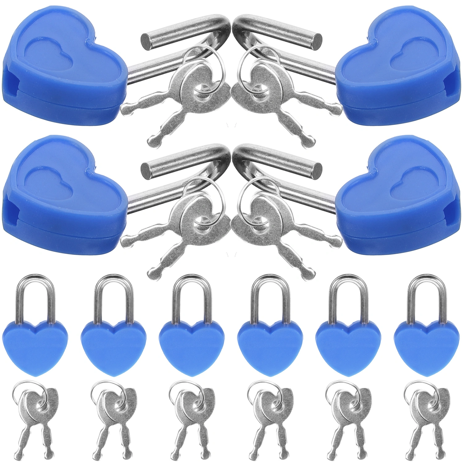24 Set of Small Piggy Bank Padlock Heart Shaped Container Padlock Mini Diary Book Lock