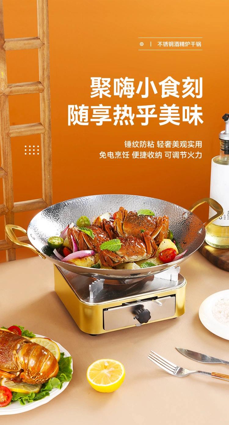 Cooking Pot Double Handle Cooking Pan Stainless Steel Pan Kitchen Cooking Tool
