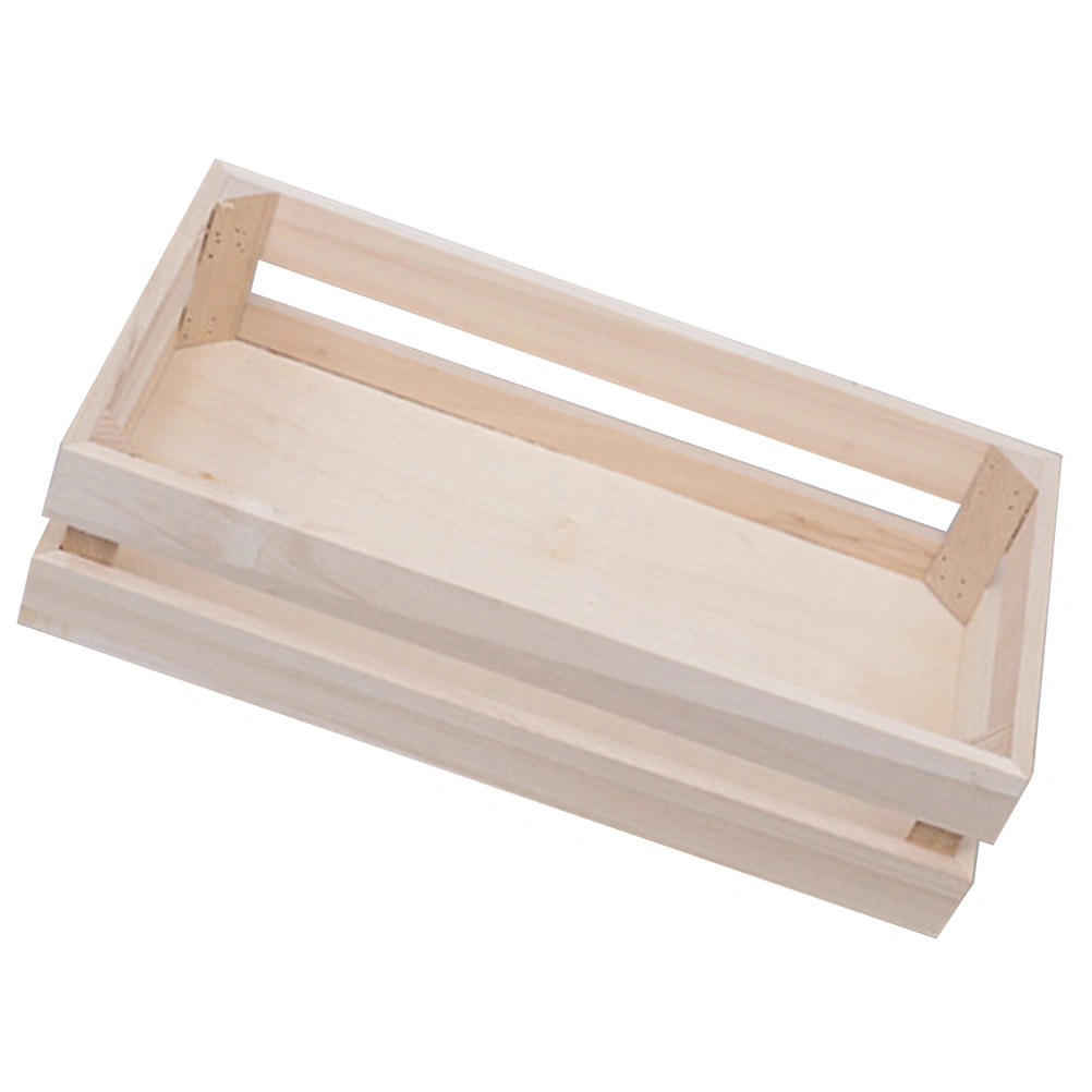 Wooden Storage Basket Rectangle Small Toy Organizer Simple Sundries Storage Basket for Home