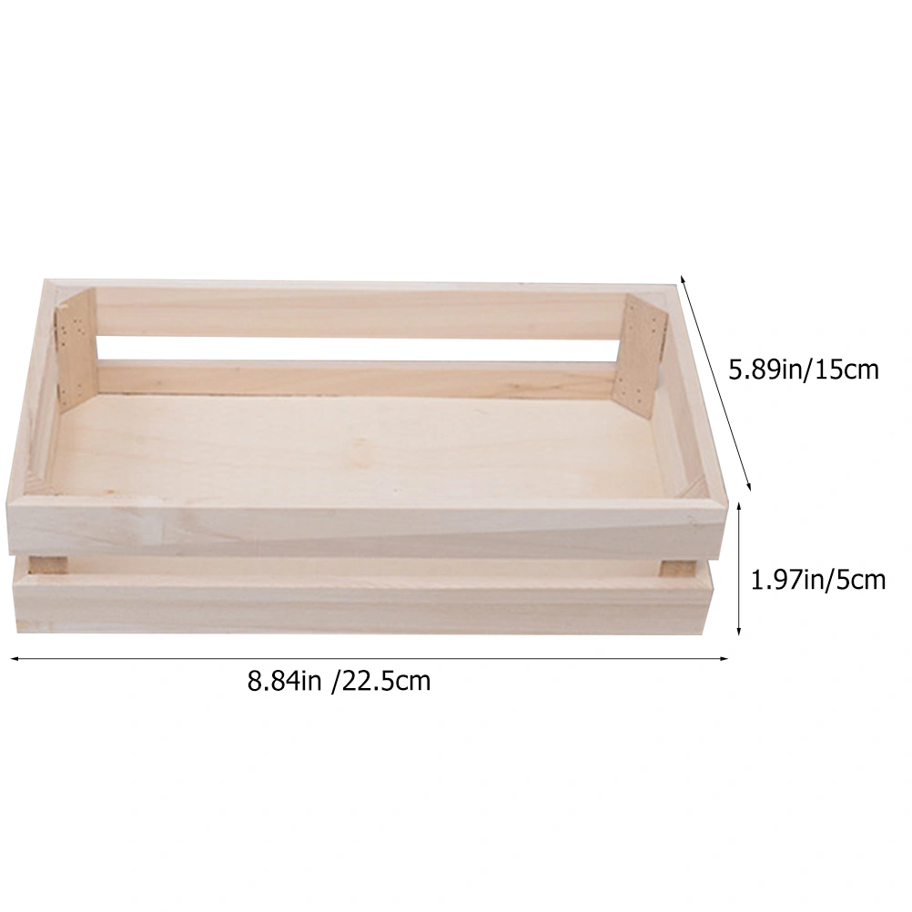 Wooden Storage Basket Rectangle Small Toy Organizer Simple Sundries Storage Basket for Home