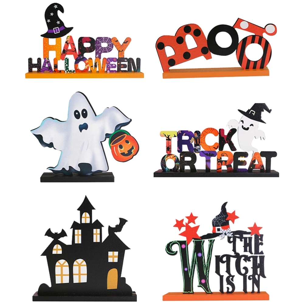 6pcs Halloween Ghost Decoration Table Centerpiece Sign Table Decor for Halloween