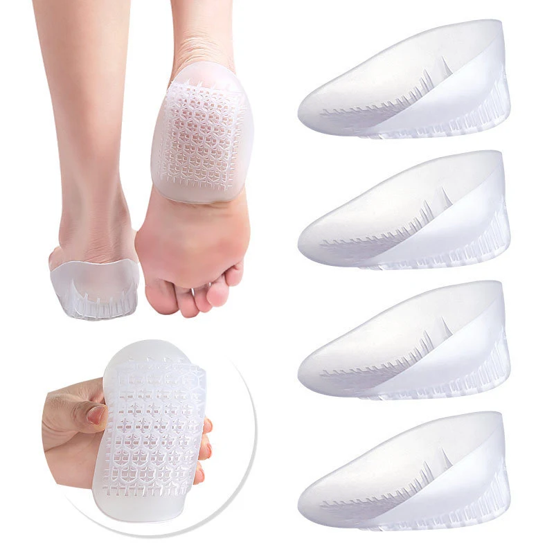 1 Pair Heel Wedge Inserts Invisible Insoles Heel Pads Inner Heightening Shoes Pads