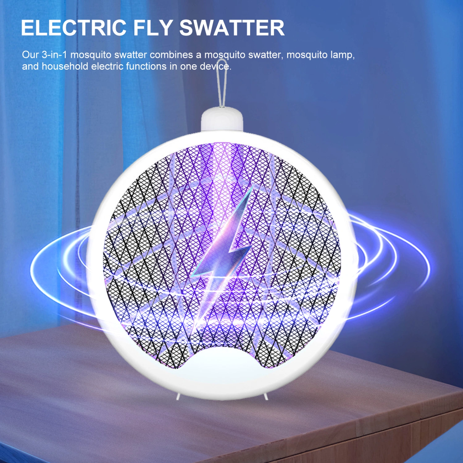 1 Set Electric Fly Swatter Usb Mosquito Swatter Bug Swatter Outdoor Mosquito Lure Swatter