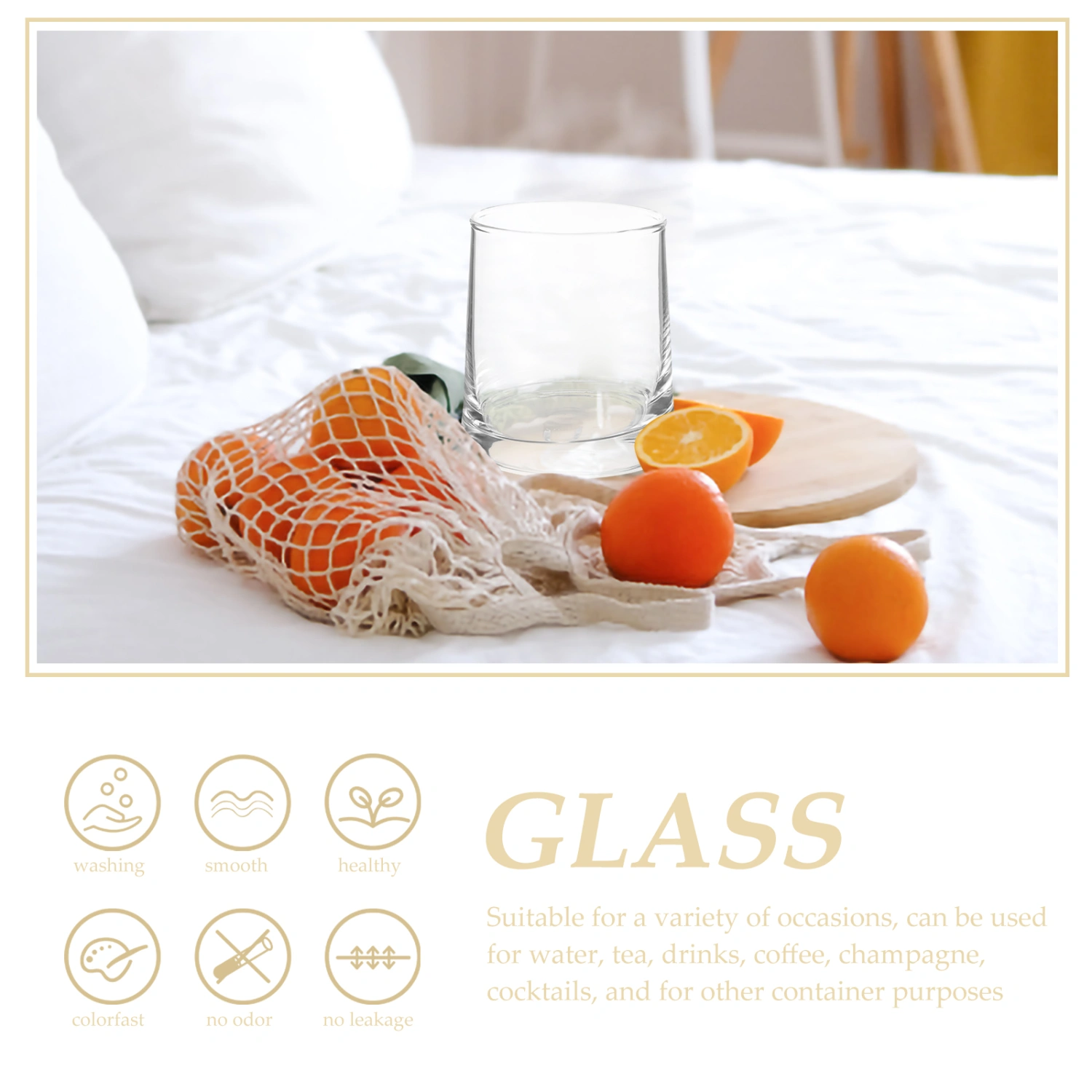 2pcs Drinking Glasses Clear Glass Cups Modern Bar Glassware Clear Bathroom Toothbrush Cup