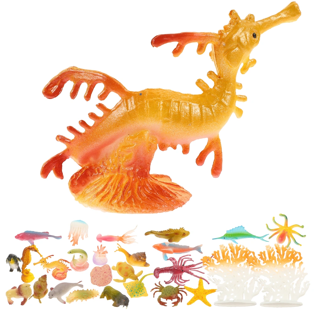 26pcs Sea Ocean Animals Marine Animals Models Simulated Marine Animals Figurine