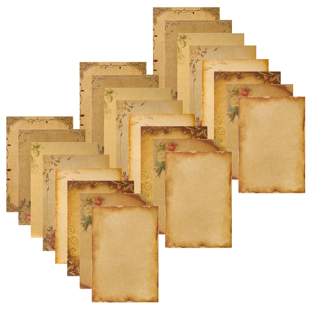24 Sheets of Retro Letter Papers Writing Papers Letter Papers for Greeting Invitation