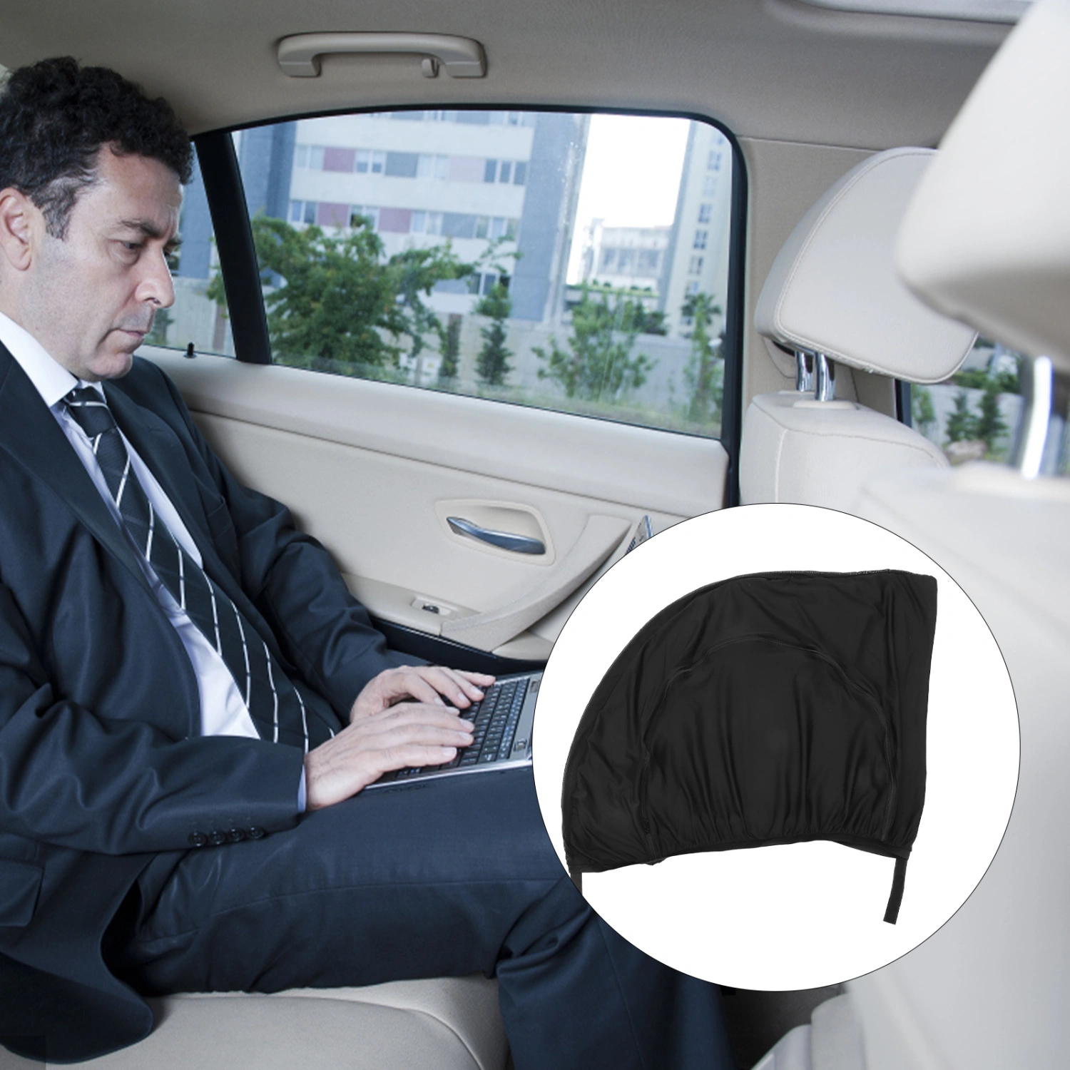 2pcs Car Sun Shade Car Window Curtain Front Window Sunshade Vehicle Accessory