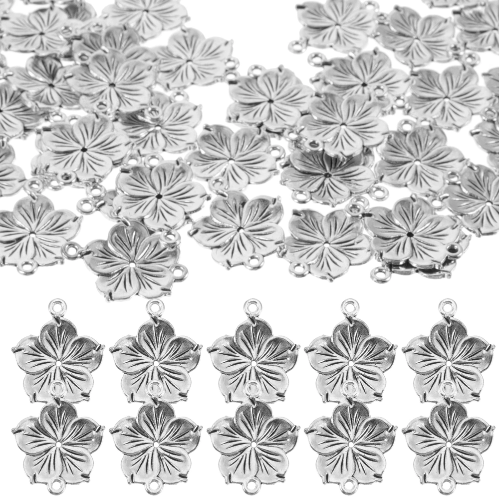 50pcs Flower Jewelry Links Antique Jewelry Connector Jewelry Charms Necklace Links