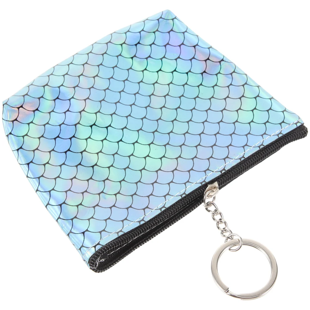 Small Wallet Small Clutch Fish Scale Pattern Zipper Clutch Pu Leather Ladies Wallet