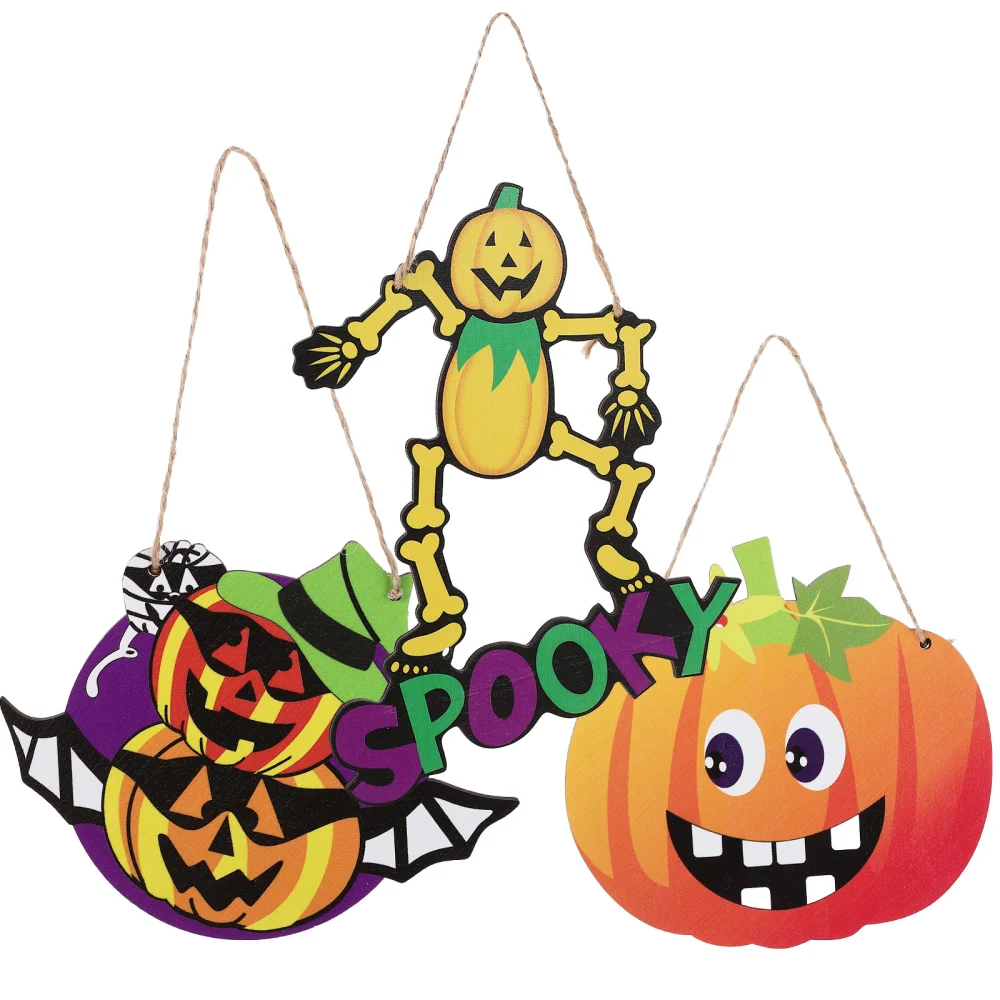 3pcs Halloween Hanging Ornaments Halloween Theme Hanging Pendants Tags Hanging Signs