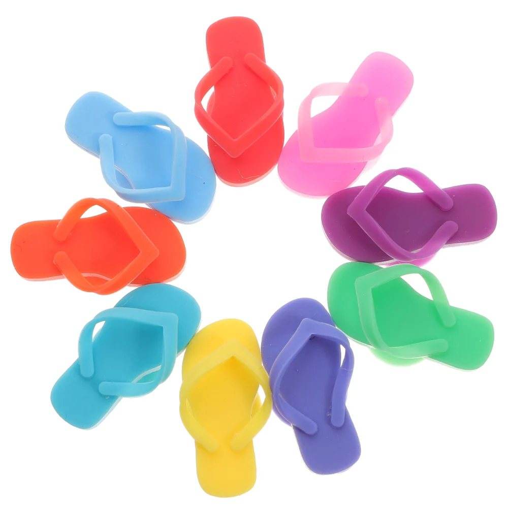 9pcs Silicone Drink Marker Wine Glass Charm Slipper Shaped Drink Markers For Champagne Cocktails Wine Glass