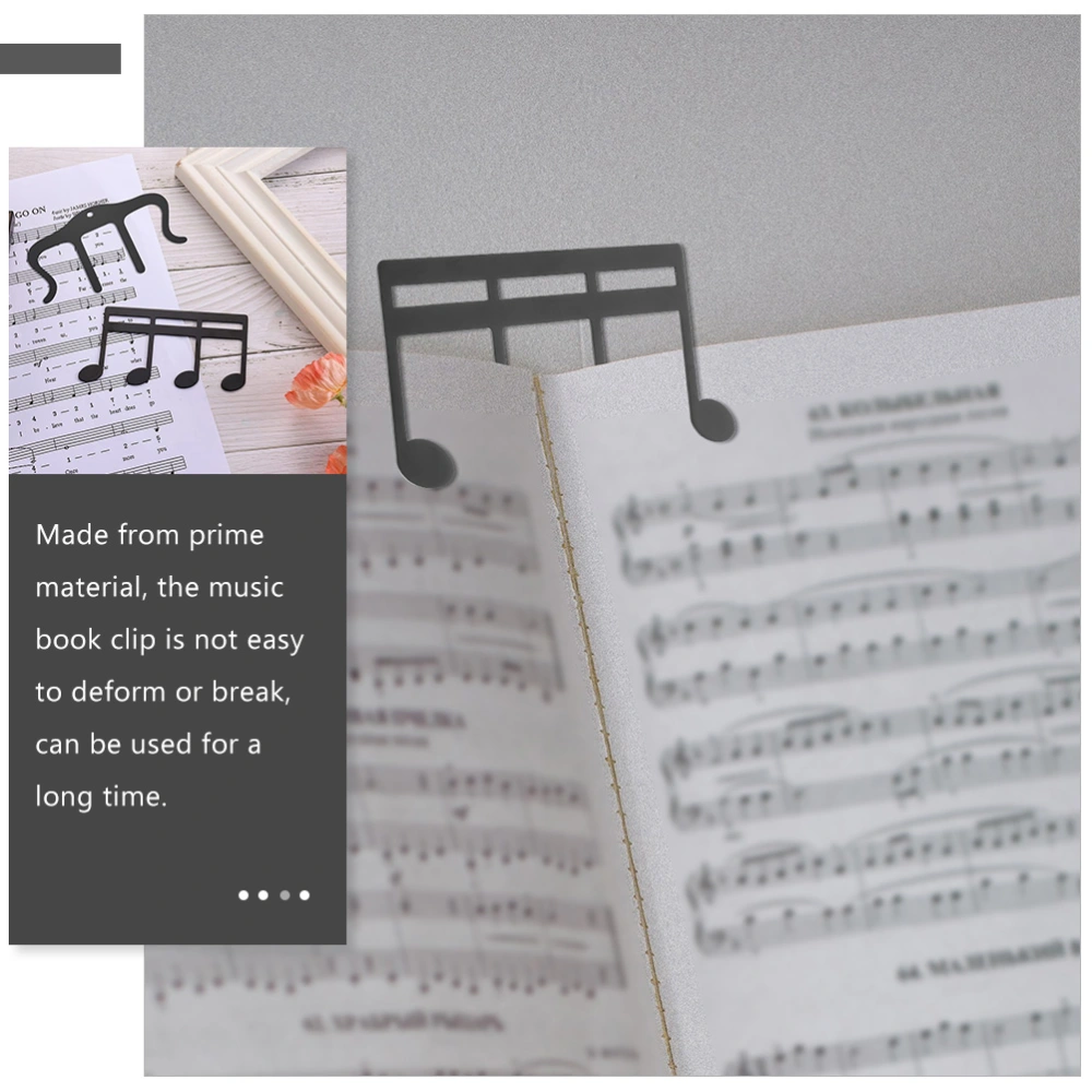 2pcs Metal Music Book Clips Sheet Music Page Clip Music Book Clamp Metal Page Holder