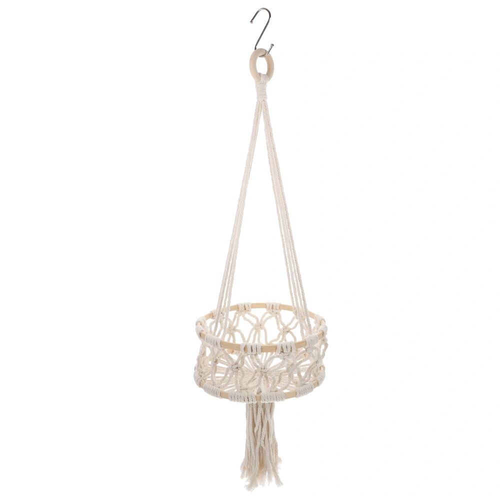 Hanging Fruit Basket Cotton Rope Fruit Hanging Basket Macrame Basket Fruit Basket for Kitchen Home