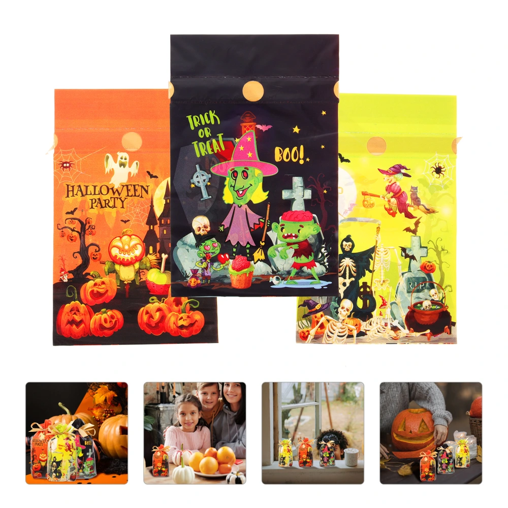 50pcs Halloween Gift Bags Drawstring Pouches Party Goodies Bag Halloween Supplies