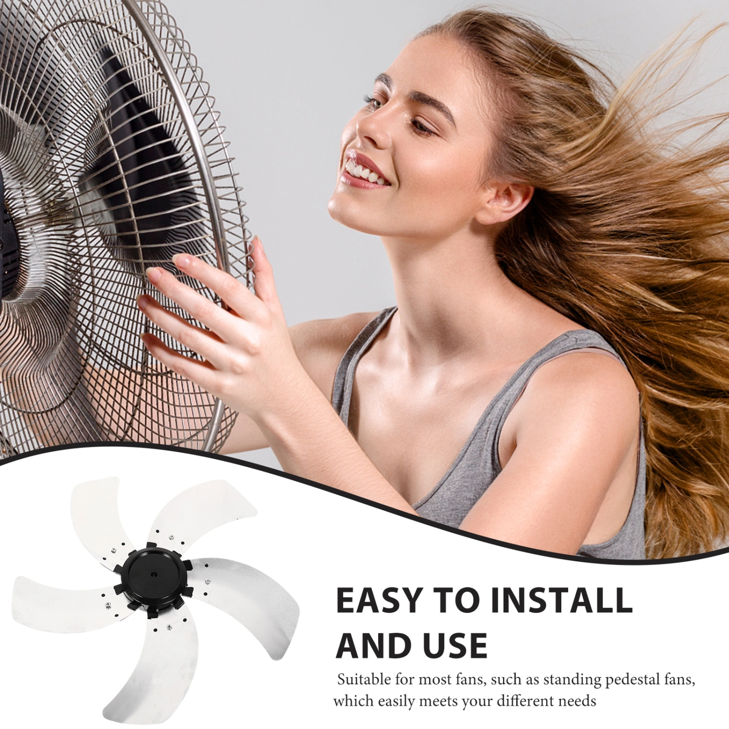 Metal 5 Leaves Fan Blade Indoor Standing Fan Replacement Part Electric Fan Supply