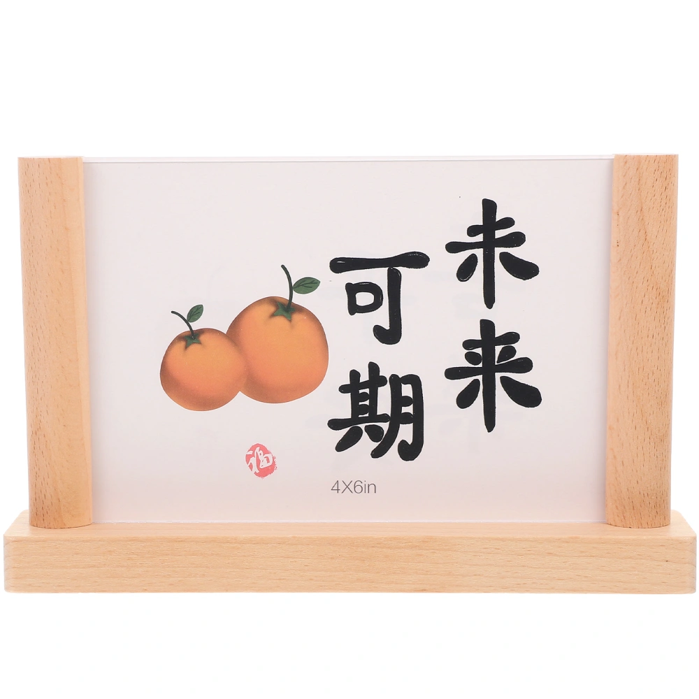 Wooden Picture Frame Practical Photo Frame Sign Display Board Label Showing Stand