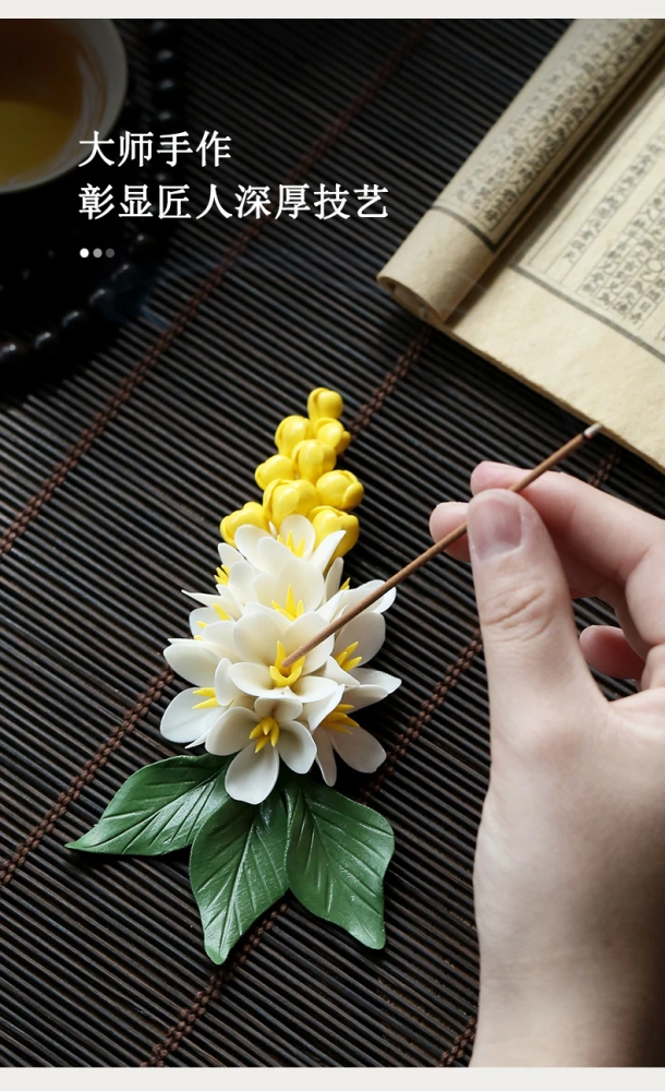 Incense Stick Holder Flower Incense Burner Table Centerpiece Ceramic Incense Holder for Sticks