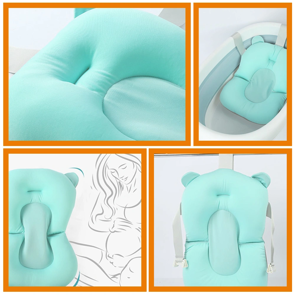 Non-skid Baby Bathing Pad Infant Bath Cushion Baby Bath Pillow Infant Bath Mat for Bathtub