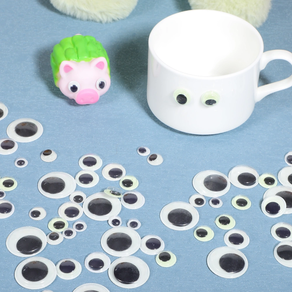 120 Pcs Googly Eye Balls Self-Adhesive Glow in The Dark Fake Eyes for Dolls DIY Crafts Decoration