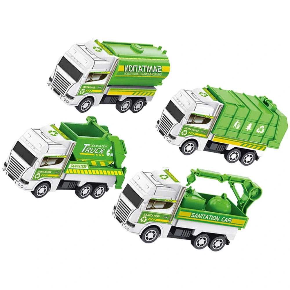 4pcs Garbage Truck Toys Children Trash Car Toys Sanitation Truck Car Model Garbage Trucks Random Style