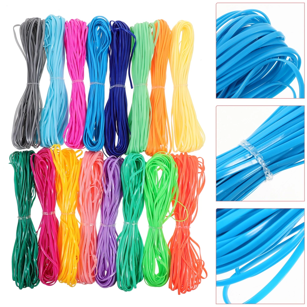 16pcs Pvc Colorful Knitting String Braided Rope Key Chain Clasp Accessories Gadget For Home