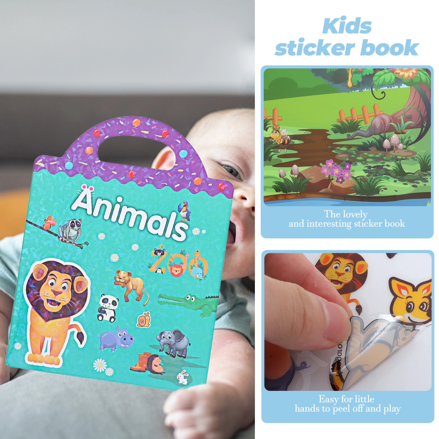 4 Sets DIY Sticker Book Theme Sticker Book Funny Sticker Book Educational Book