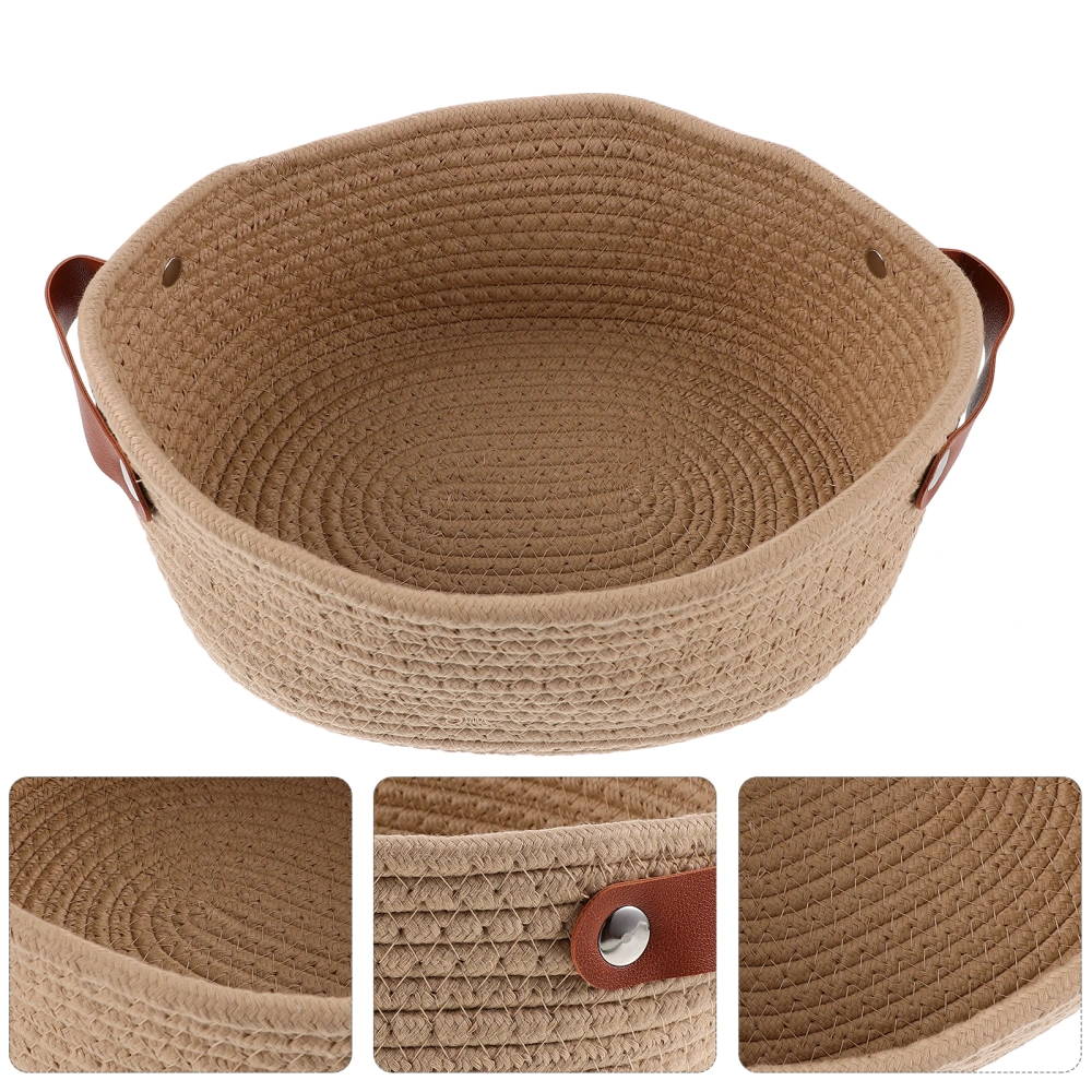 Cotton Rope Woven Basket Household Multi-functional Storage Basket Decorative Woven Basket With Handle