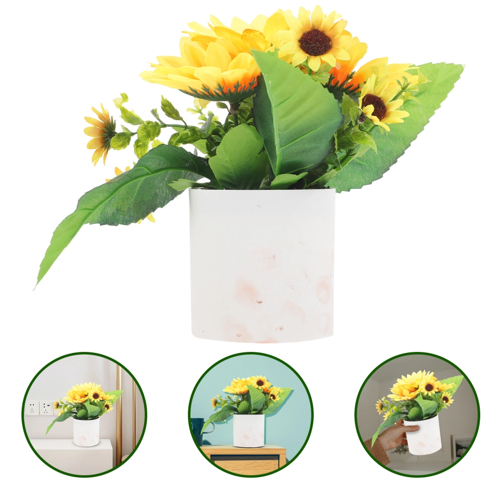 Mini Sunflower Flower Bonsai Potted Plant Table Plant Ornament Sunflower Decor