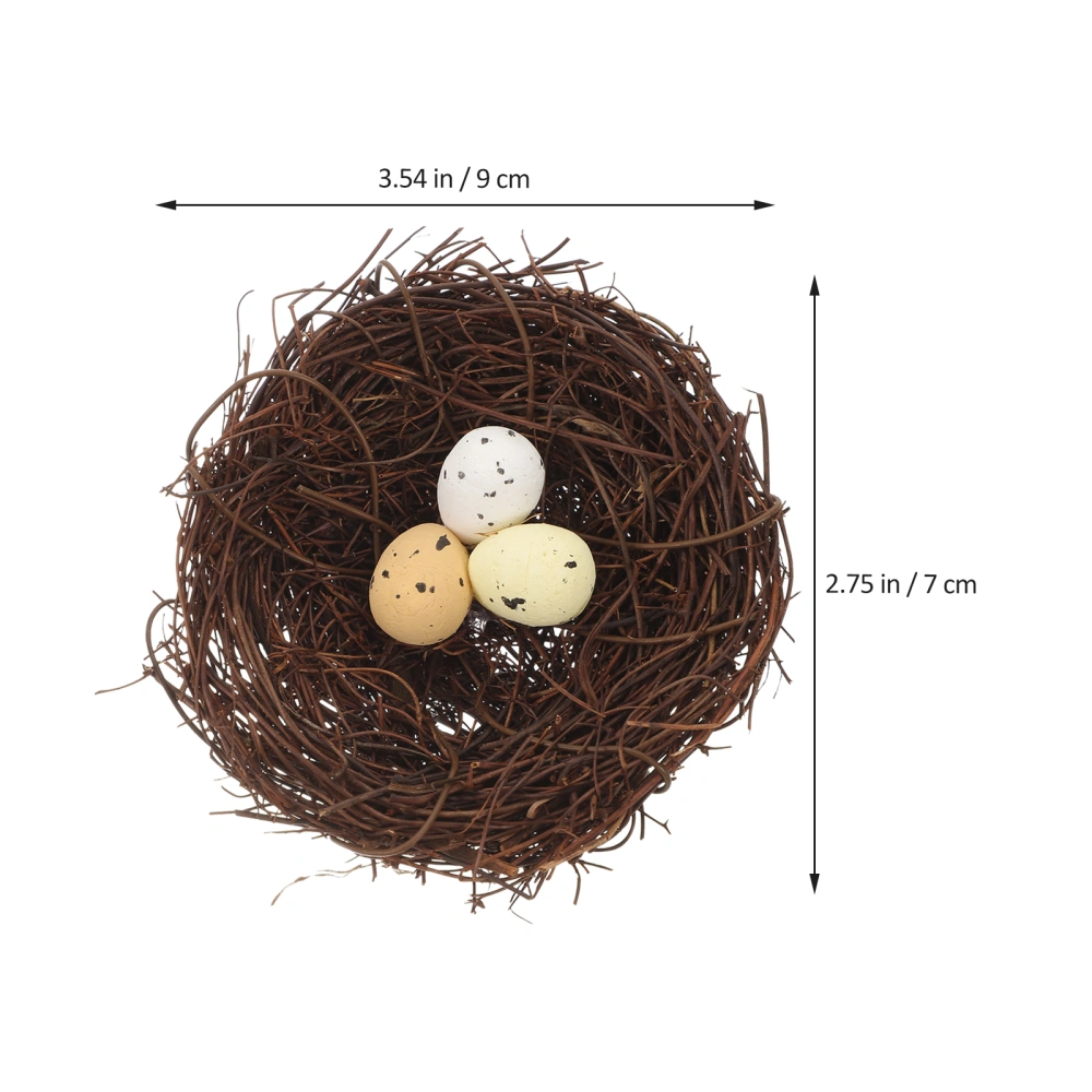 5pcs Artificial Simulation Bird Nest Model Landscaping Resin Bird Nest Garden Layout Nest with Fake Egg