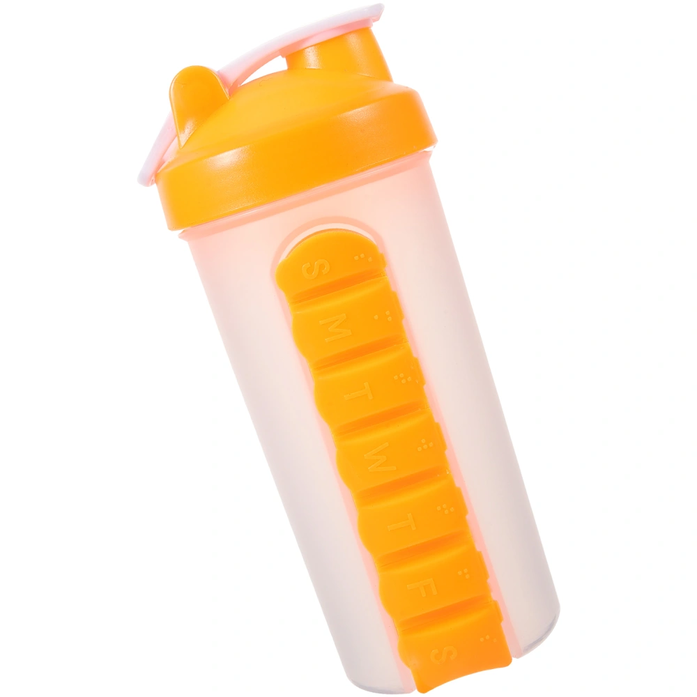 Portable Water Bottle Daily Use Drink Bottle Multi-function Sports Bottle With Pills Box