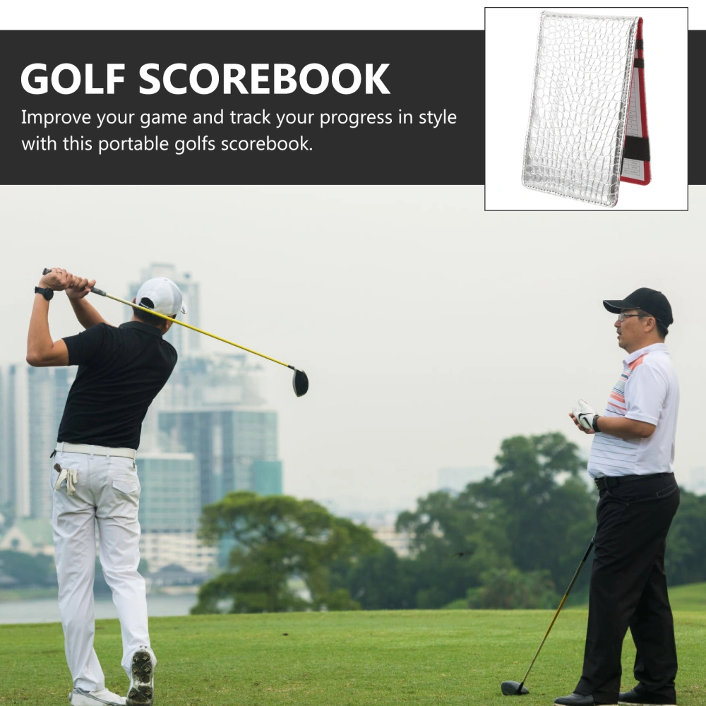 Golf Scorecards Holder PU Leather Score Keeping Book Scorecards Recording Notebook