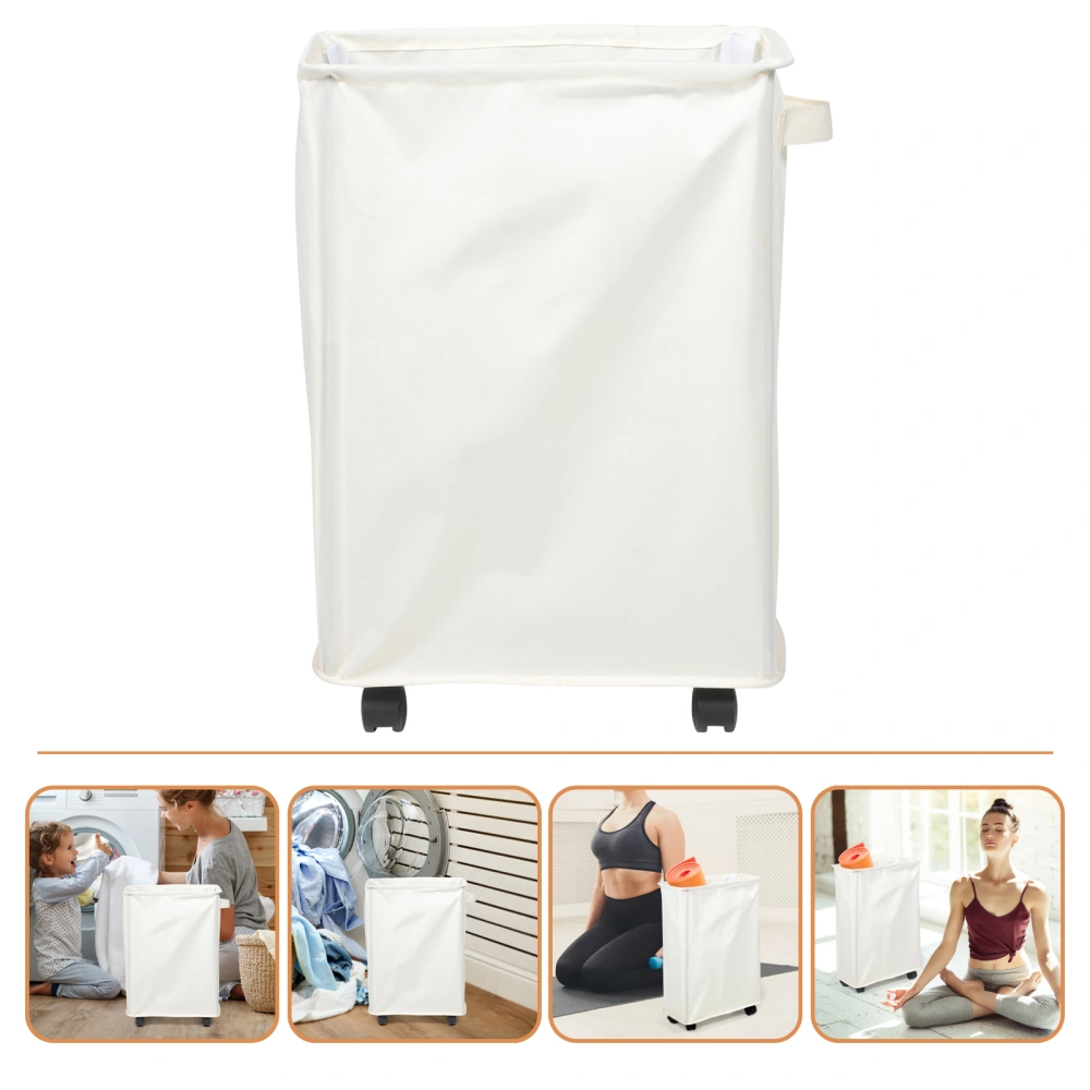 Slim Laundry Hamper Handle Laundry Basket with Wheels Collapsible Dirty Clothes Basket Narrow Laundry Bag