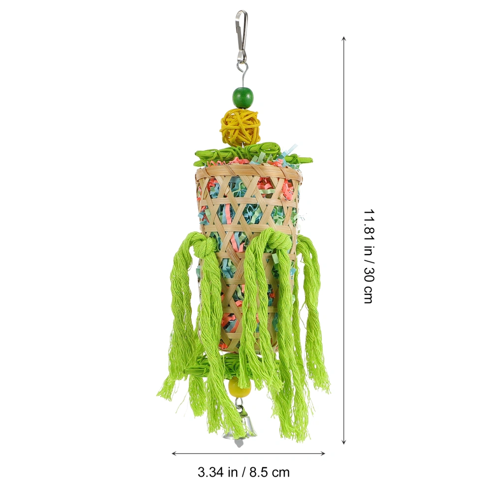 Bird Cage Biting Toy Parrot Foraging Toy Parrot Chewable Toy Birdcage Hanging Pendant