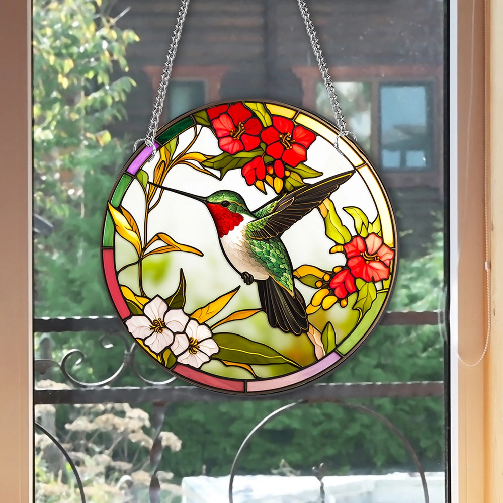 Front Door Decor Acrylic Hummingbird Sign Hanging Pendant Porch Hanging Decor