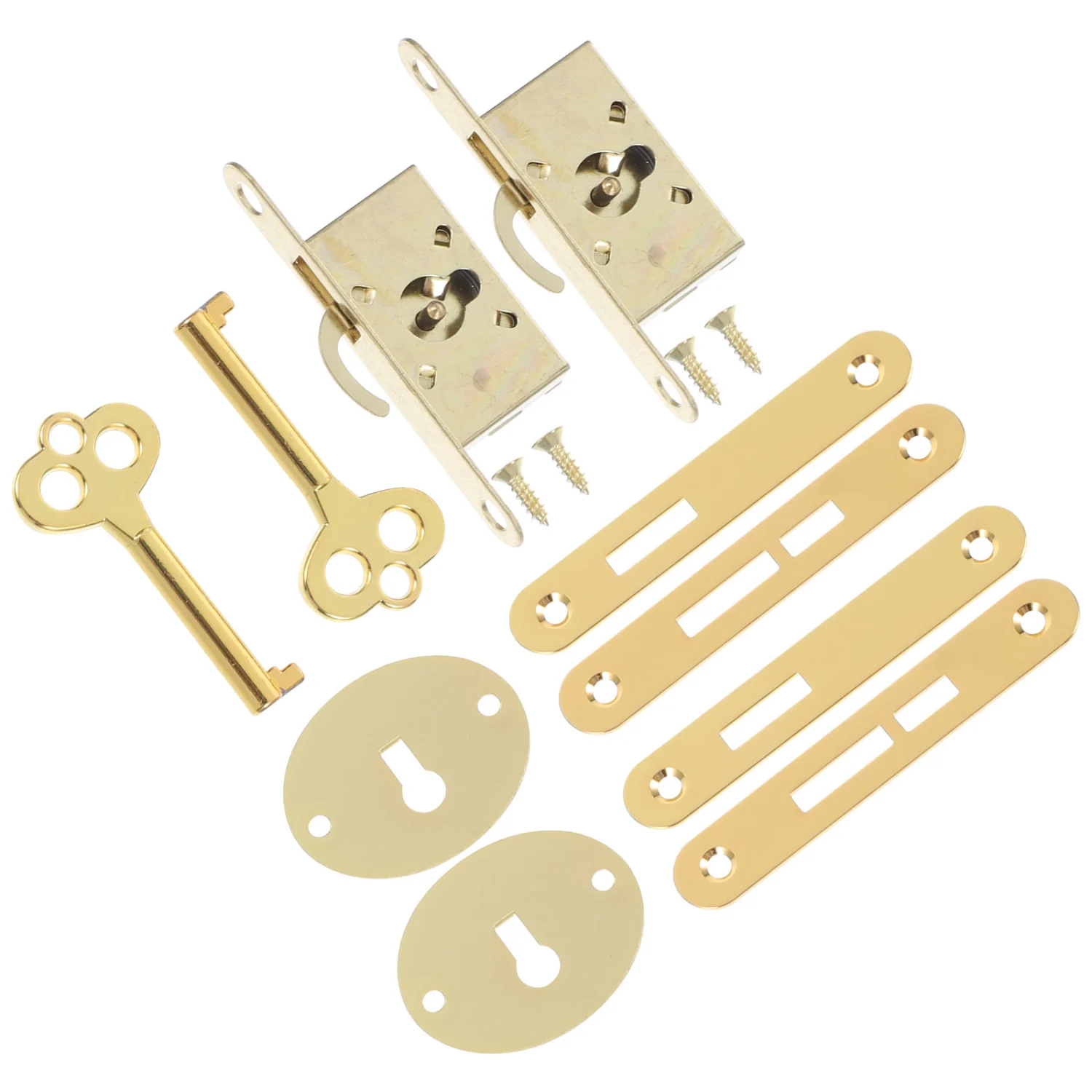 2 sets of Cabinet Locks Exquisite Decorative Lock Jewelry Box DIY Lock with Keys