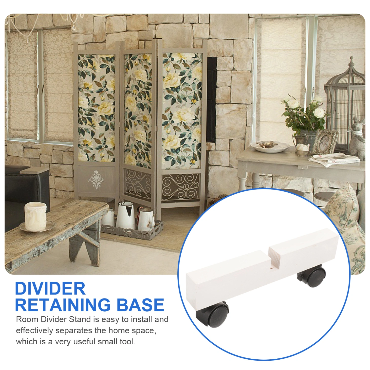 Wooden Room Divider Stand Folding Privacy Screen HolderThickened Room Divider Bracket
