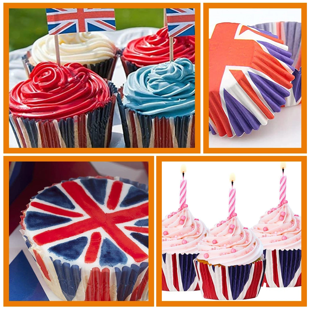 200pcs Union Jack Cupcake Case Muffins Dessert Cake Holder Paper Cup Paper Cupcake Liners