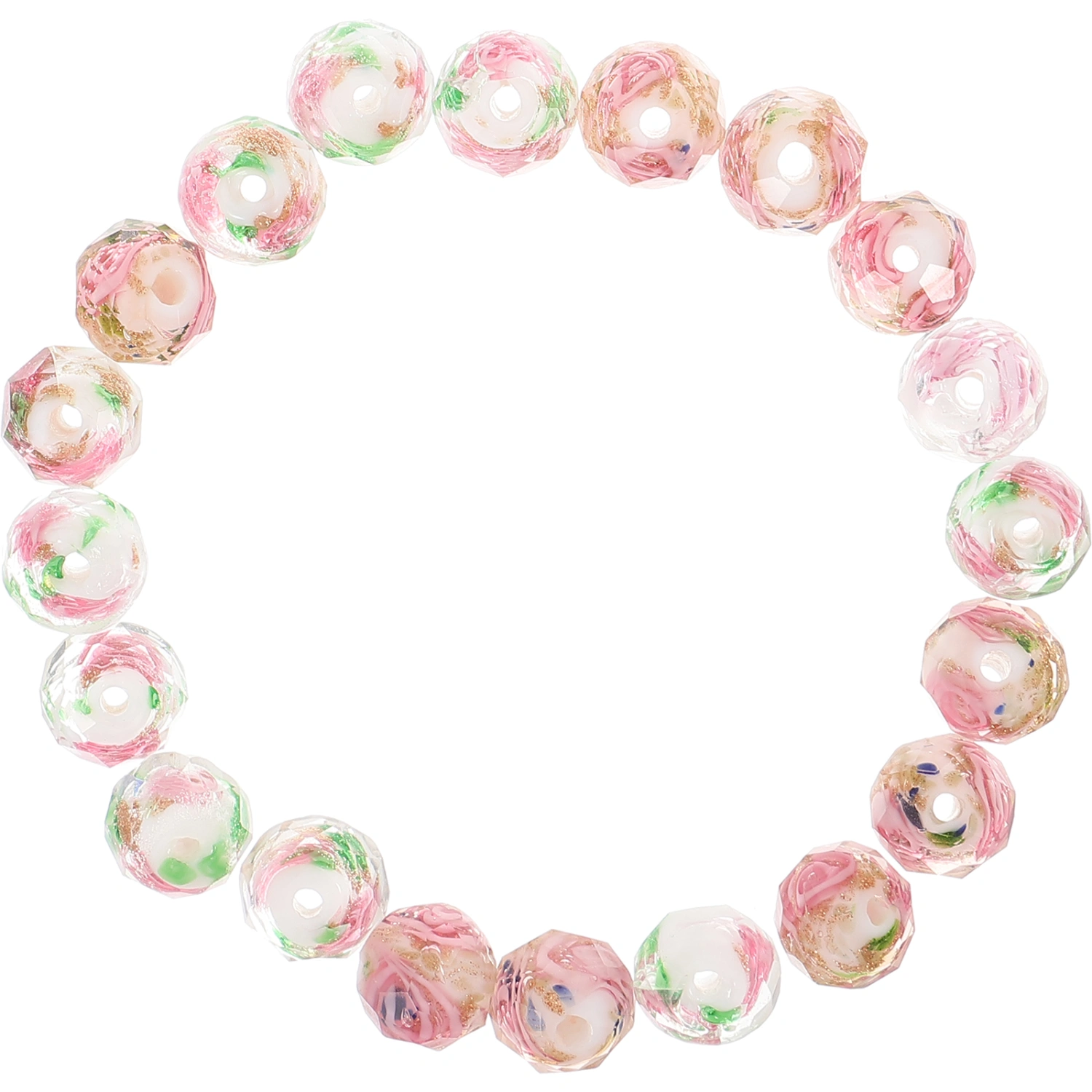 20Pcs Jewelry DIY Beads Glass Beads Crafts DIY Glass Beads Flower Glass Beads Jewelry Making Beads