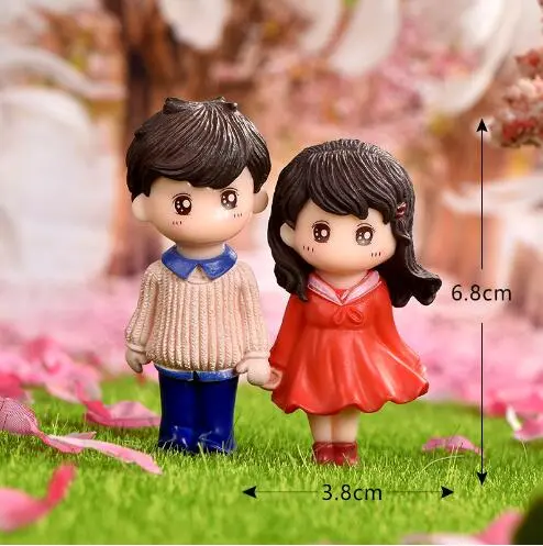 2 Pairs Miniature Couple Figurines Landscape Ornaments Adorable Figurine Adornments