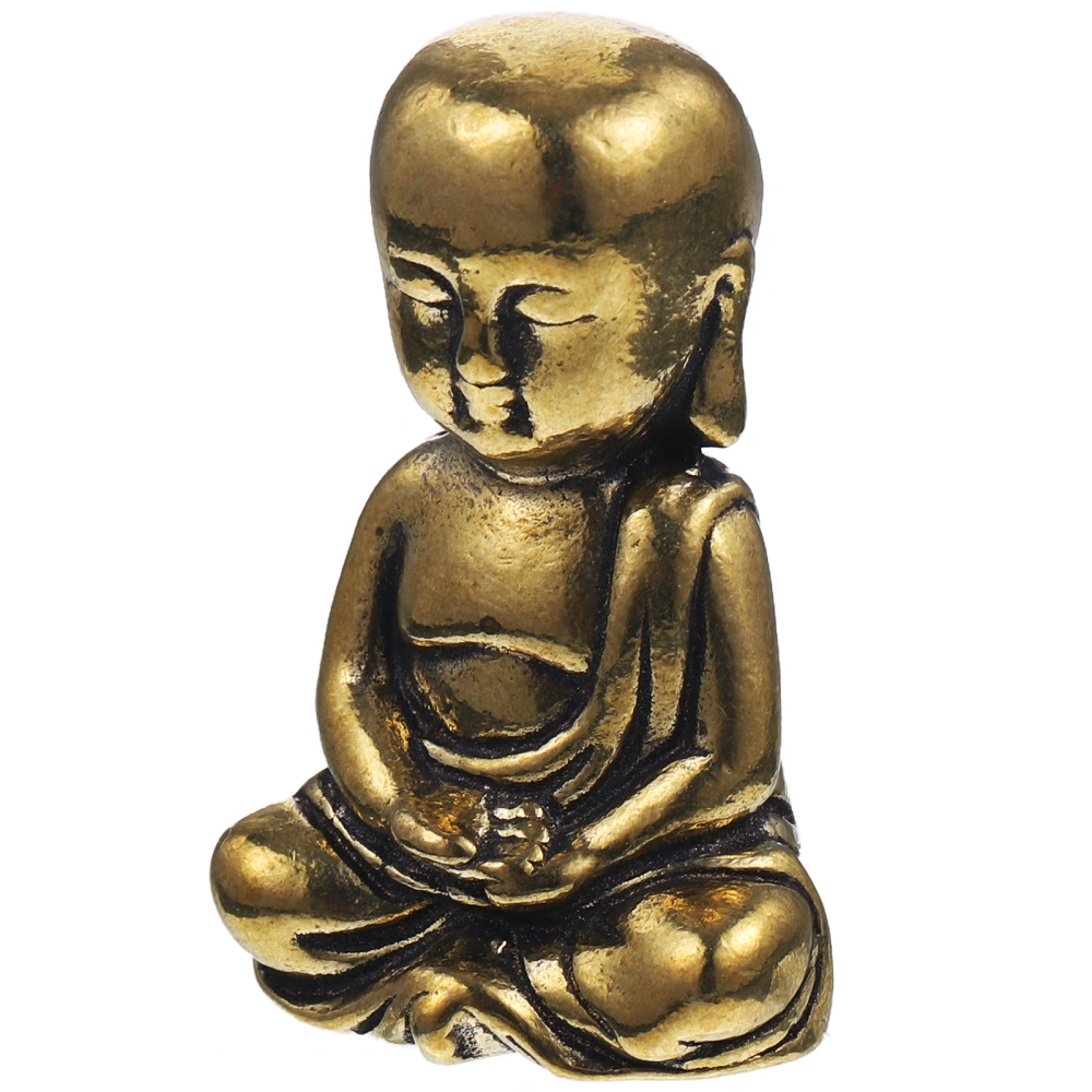 Brass Little Monk Ornament Monk Statue Monk Decoration Desktop Monk Ornament