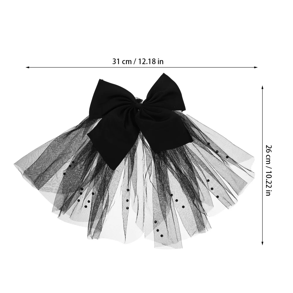 Women Bridal Veil Bowknot Hair Clip Wedding Bridal Veil Bow Headpiece Party Veil