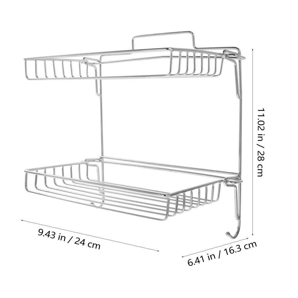 Wall-mounted Storage Rack Folding Stainless Steel Drain Rack Toilet Wall Shelf